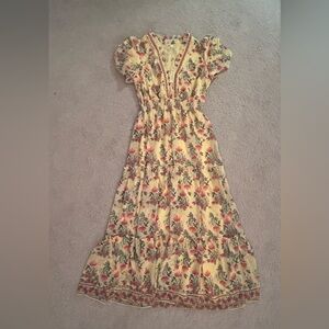 Max Studio Floral Print Maxi Dress - Yellow and Red